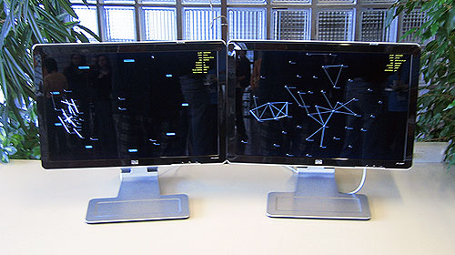 The publicly displayed visualization setup during the workshop in Oct 2008